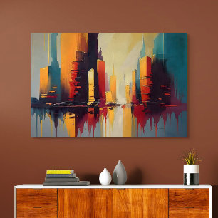 Urban puls – Abstrakt stad i vertikal rytm Poster