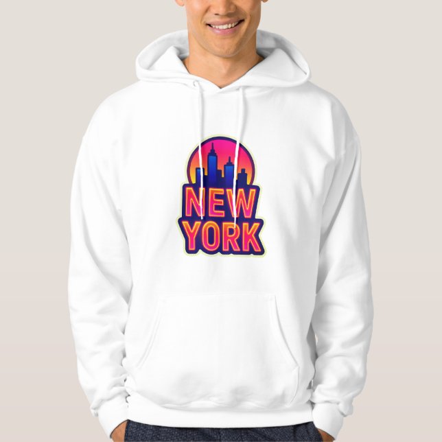 Urban Pulse: New York Ljus Hoodie (Framsida)