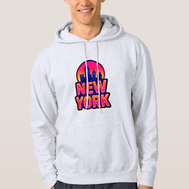 Urban Pulse: New York Ljus Hoodie (Framsida)