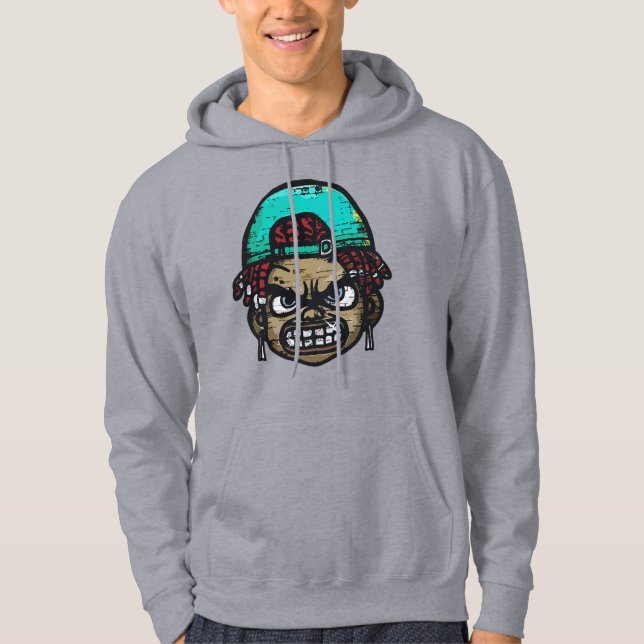 Urban Rebel: Graffiti Stil Ansikte Hoodie (Framsida)