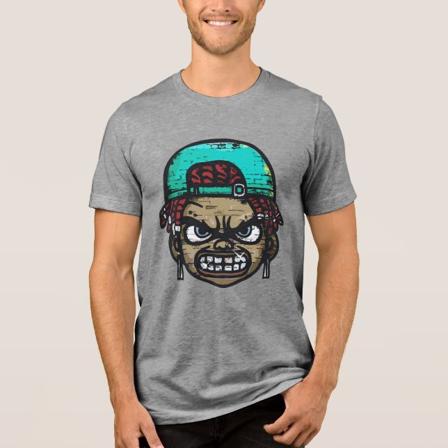 Urban Rebel: Graffiti Style Ansikte T Shirt (Framsida)