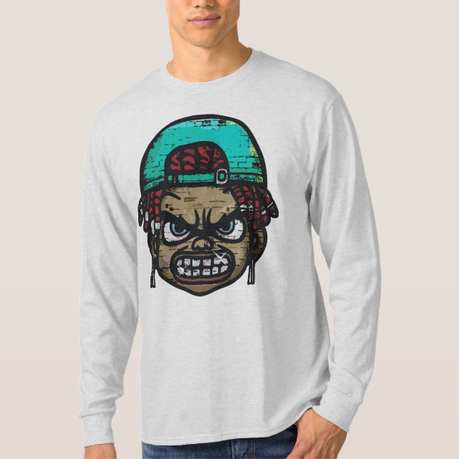 Urban Rebel: Graffiti Style Ansikte T Shirt (Framsida)