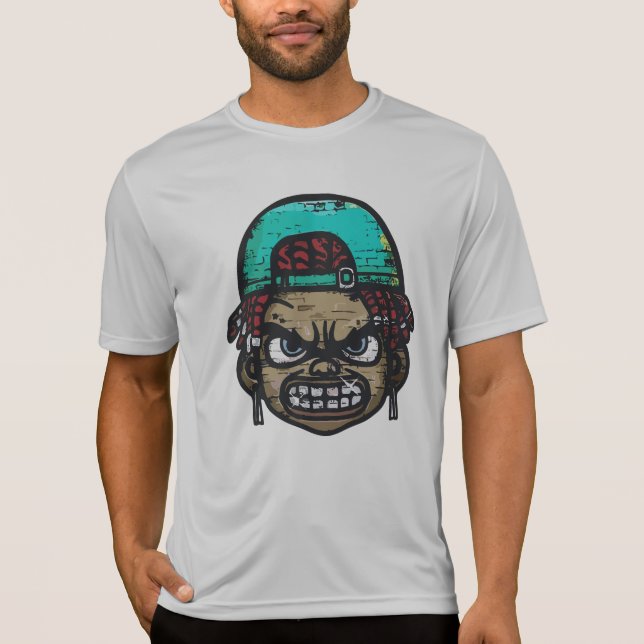 Urban Rebel: Graffiti Style Ansikte T Shirt (Framsida)