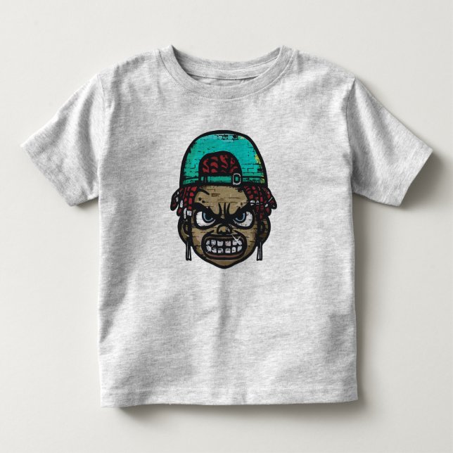 Urban Rebel: Graffiti Style Ansikte T Shirt (Framsida)