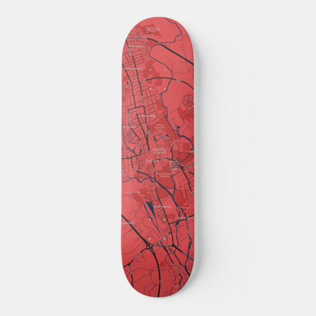 URBAN RED NAVY OXFORD UNIVERSITETEN UK OUTLINE KAR MINI SKATEBOARD BRÄDA 18,5 CM (Framsida)