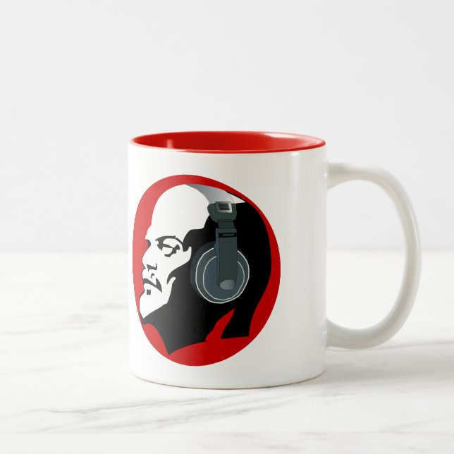 URBAN RED OCH WHITLENIN MED DJ HEADPHONES Två-Tonad MUGG (Höger)