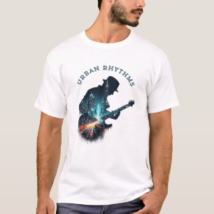 "Urban Rhythms - Cityscape Guitar Music T-Shirt" T Shirt