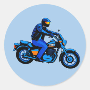 🏍️ Urban Rider Motion Style Motorcykel Grafik Runt Klistermärke