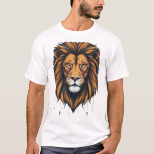 Urban Roar: Geometric Lejon Graffiti Tees T Shirt