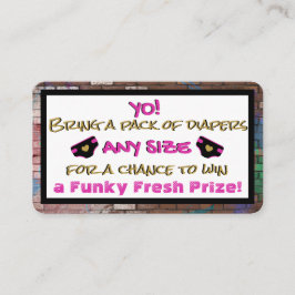 Urban Rosa & Black Hip hop Diaper Raffle Tilläggskort