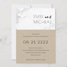 URBAN RUSTIK KRAFT MARmor FÖRLOVNINGSFEST INVITATI