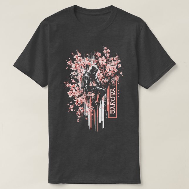 Urban Samurai bland Sakura TShirt Modern Warrior C T Shirt (Design framsida)