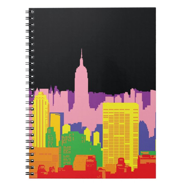 Urban Siluett: Natt Regnbåge Dekor. Anteckningsbok (Framsidan)