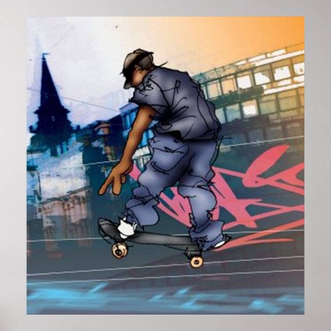 Urban Skateboarder Poster (Framsidan)