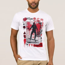 Urban Skater - Red Grunge Street Art T-Shirt