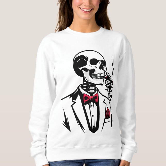 Urban Skeleton Boss with Cigar T-Shirt (Framsida)