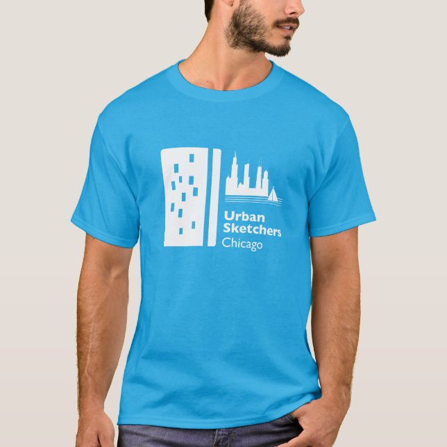Urban Sketchers Chicago Officiell Tee Shirt (Framsida)