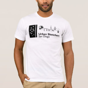 Urban Sketchers San Diego logotyp t-shirt