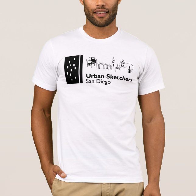 Urban Sketchers San Diego logotyp t-shirt (Framsida)