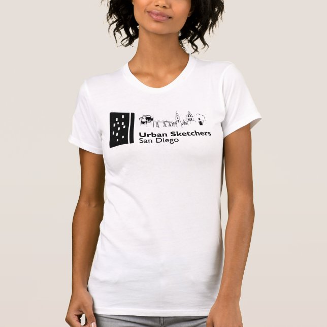 Urban Sketchers San Diego logotyp t-shirt (Framsida)