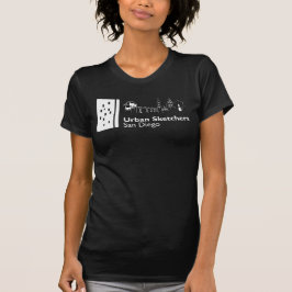 Urban Sketchers San Diego vit logotyp T-Shirt