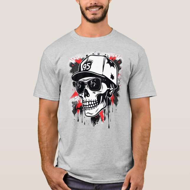Urban Skull Design T Shirt (Framsida)