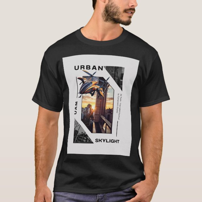 Urban Skylight för Luft Taxi AAM UAM VTOL EVTOL T Shirt (Framsida)