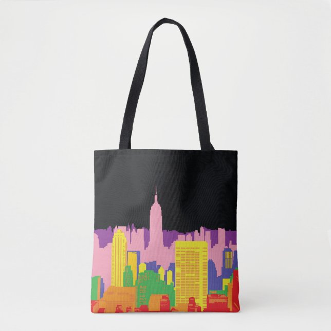 Urban Skyline: Nattregnbåge Decor. Tygkasse (Framsida)
