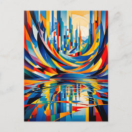 Urban Skyline Reflektion Abstraktion Vykort