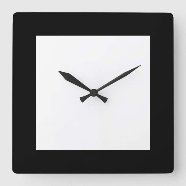 Urban Snygging Plain Pierot Black and White Clock Fyrkantig Klocka (Framsida)