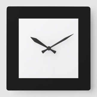 Urban Snygging Plain Pierot Black and White Clock Fyrkantig Klocka