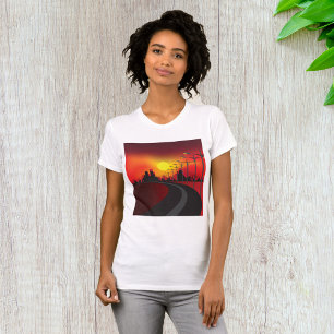 Urban Solnedgång Huvudled Stadssiluett T Shirt