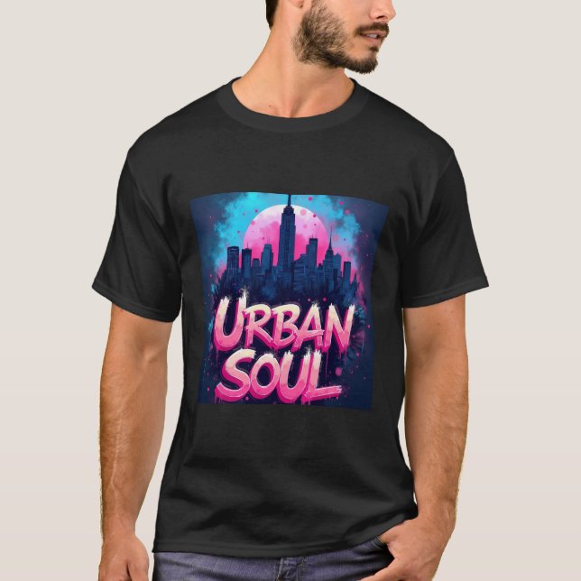 Urban Soul Graffiti Art | Neon Streetwear Digital T Shirt (Framsida)