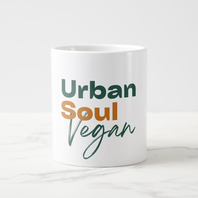Urban Soul Vegansk Minimalistisk Hälsa och Välbefi Jumbo Mugg (Framsidan)