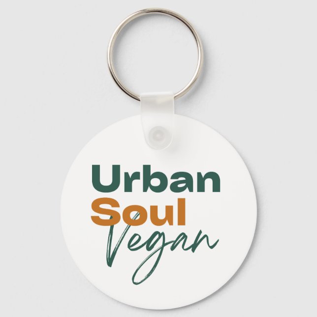 Urban Soul Vegansk Minimalistisk Hälsa och Välbefi Nyckelring (Framsida)