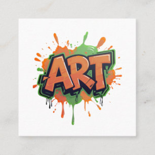 Urban Splash Art Graffiti Pulse Djärv Street Expre Fyrkantigt Visitkort