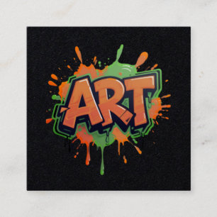 Urban Splash Art Graffiti Pulse Djärv Street Expre Fyrkantigt Visitkort