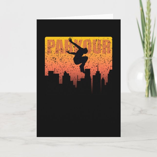 Urban sport Parkour Street Jumper Skyline Flyer Kort (Framsida)