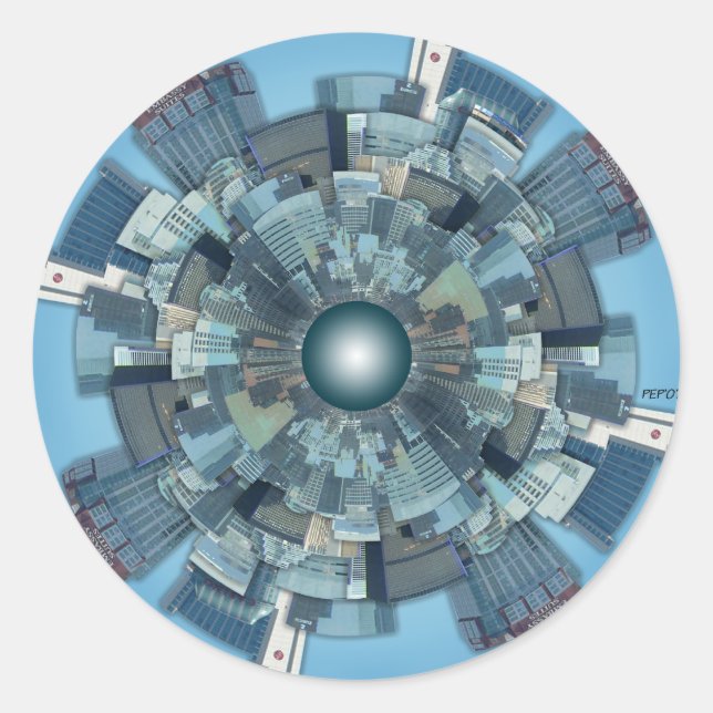 Urban Sprawl Runt Klistermärke (Framsida)