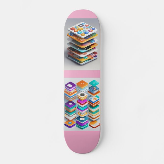 Urban Stack Skating Pad – Modern Tech-Inspirerad D Mini Skateboard Bräda 18,5 Cm (Framsida)