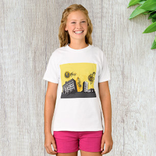 Urban stadsbild Gul och grå Retro Abstrakt T Shirt