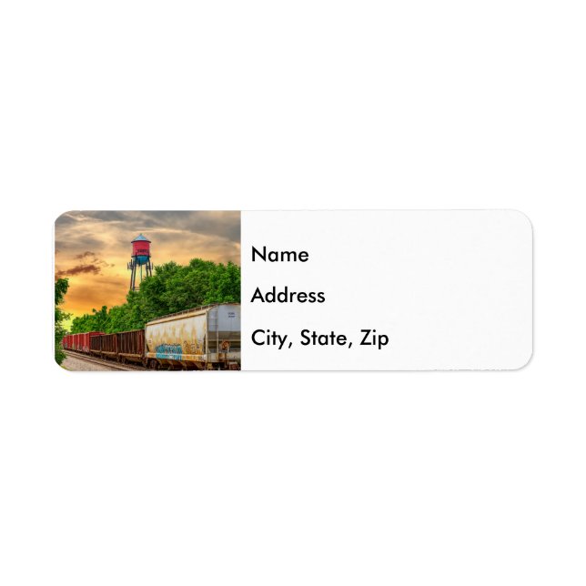Urban Steam Punk Sunset Address Label Returadress Etikett (Framsidan)