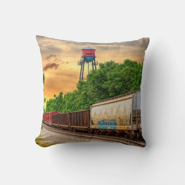 Urban Steam Punk Sunset Pillow Kudde (Framsida)