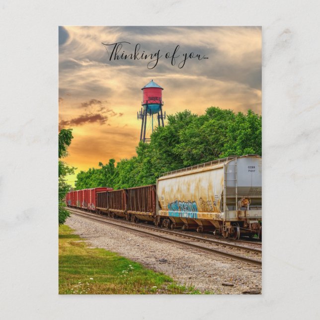 Urban Steam Punk Sunset Thinking of You Postcard Vykort (Framsida)