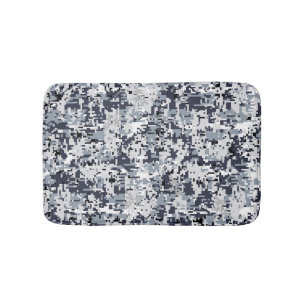 Urban Stil Silver Grått Digital Camouflage Badrumsmatta