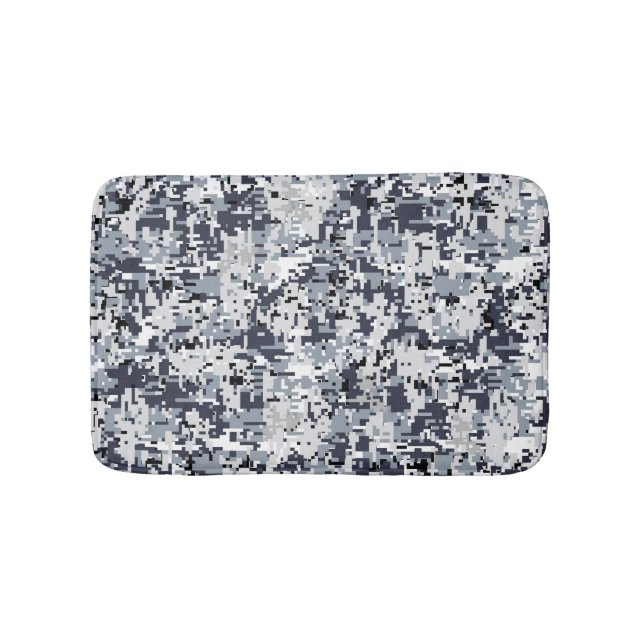 Urban Stil Silver Grått Digital Camouflage Badrumsmatta (Framsidan)