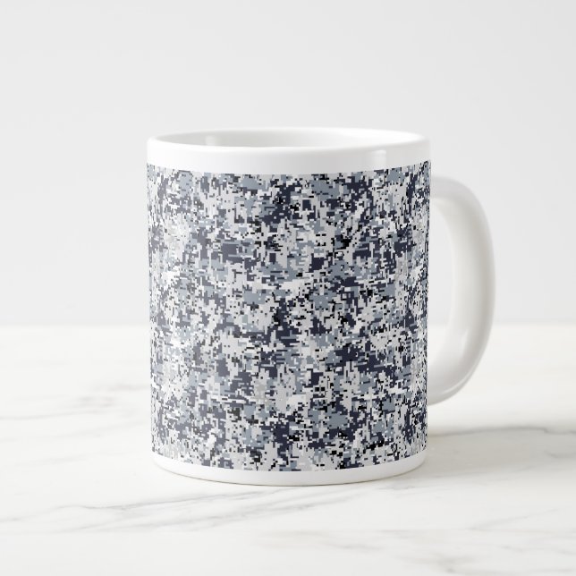 Urban stil silvergrå digital kamouflage jumbo mugg (Framsida höger)