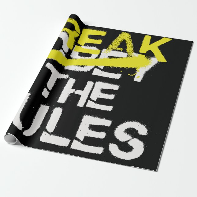 Urban street art break the rules stencil graffiti  presentpapper (Utrullad)