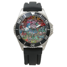 Urban street Art Graffiti-tecknen mönster Armbandsur