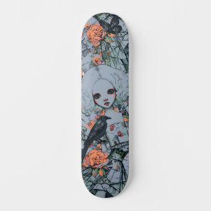 Urban Street Art Inspired Gothic Girly Girl Mini Skateboard Bräda 18,5 Cm